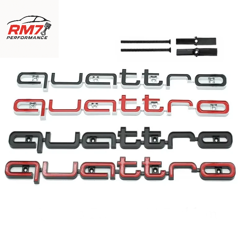 3D Quattro Emblem für Audi – Kühlergrill-Abzeichen aus ABS für A3 A4 A5 A6 A7 A8 Q3 Q5 Q7 S-/RS-Modelle