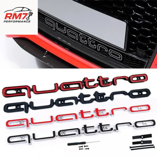 3D Quattro Emblem für Audi – Kühlergrill-Abzeichen aus ABS für A3 A4 A5 A6 A7 A8 Q3 Q5 Q7 S-/RS-Modelle