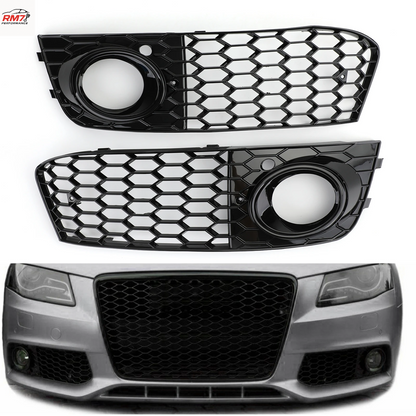 Wabengitter-Nebelscheinwerfer-Abdeckungen für Audi A4 B8 (2009–2012) – Links & Rechts, Offene Ausführung